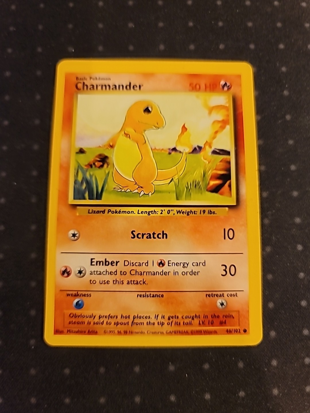 Base Set Charmander 46/102 Pokemon Card