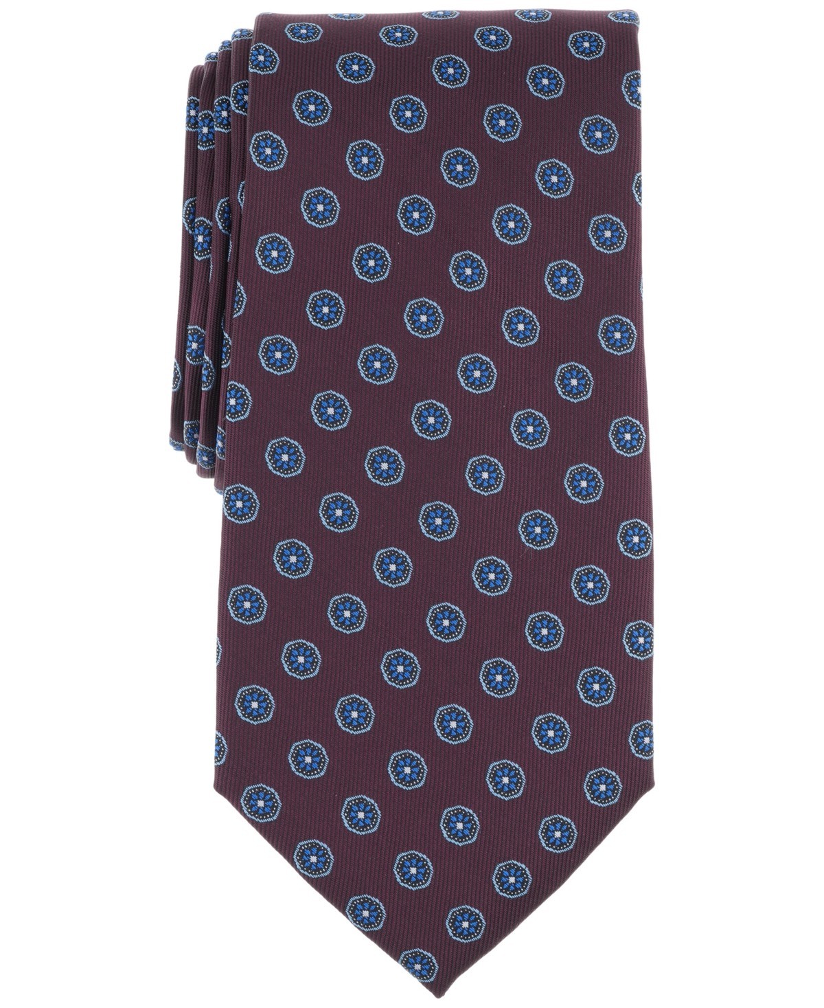 Club Room Mens Meyers Neat Geo Burgundy Necktie OS