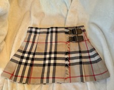 BURBERRY CHECK WOOL Baby GIRLS SKIRT, 6 Months, Never Worn