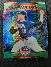 2026 Panini USA Baseball Stars & Stripes - Fireworks Jamie Arnold #1 Green Prizm