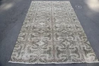 Turkish Large Rug 5,5x8,7 ft, Beige Southwestern Vintage Wool Rug