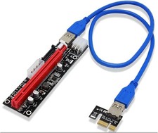 PCI-E 1x to 16x Powered USB3.0 GPU Riser Extender Adapter Card Board Cable New