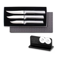 3-Piece Cutlery Paring Knife Galore Knife Gift Set with Quick Edge Sharpener