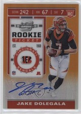 2019 Contenders Optic Rookie Ticket Orange Prizm /50 Jake Dolegala #197 Auto 2r7
