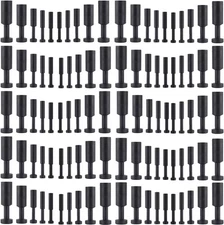100Pcs Push-to-Connect Fitting Plug, 1/8, 1/4, 5/16, 3/8, 1/2 inch, Black 