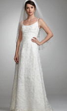 Oleg Cassini Wedding Dress David’s Bridal Size 8 Style 2681 Spaghetti Straps