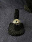 Vintage Sterling 925 Silver Clark & Coombs Designer Carved Domed Ring Size 6