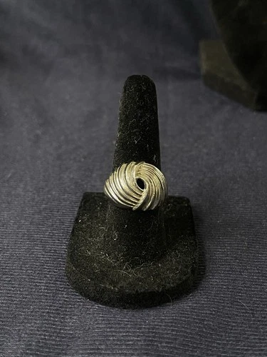 Vintage Sterling 925 Silver Clark & Coombs Designer Carved Domed Ring Size 6