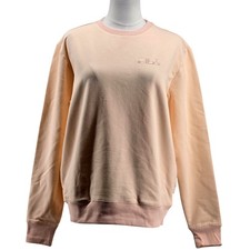 FILA Sweatshirt Womens S Pink Tropical Peach Pullover Fleece Crewneck Logo