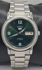 Vintage Seiko 5 Automatic 21 Jewels 7S26 Day/Date Mens Emerald Green Dial Watch
