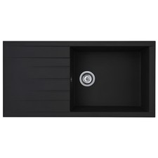 Liquida CU10BL 1.0 Bowl Black Composite Kitchen Sink Inset Reversible 1000x500mm
