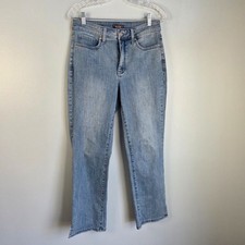 NYDJ Marilyn Straight Jeans Petite 8P Medium Wash Lift Tuck Denim