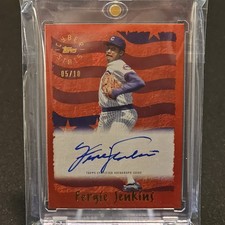 2025 Topps Archives Fergie Jenkins- CYBERSTATS RED On Card Auto #5/10 Cubs