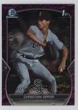 2023 Bowman Draft Chrome Fuchsia Lunar Refractor /199 Christian Oppor #BDC-82