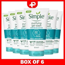 Simple Daily Skin Detox Purifying Facial Gel Wash 150ml Pack of 6