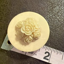 Vintage Shell Carved Flowers 1 Piece Belt Buckle