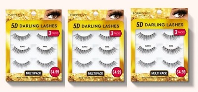 9 pairs ELDM12 RAKEL POPPY & IVY BEAUTY 5D DARLING LASHES LIGHTWEIGHT REUSABLE
