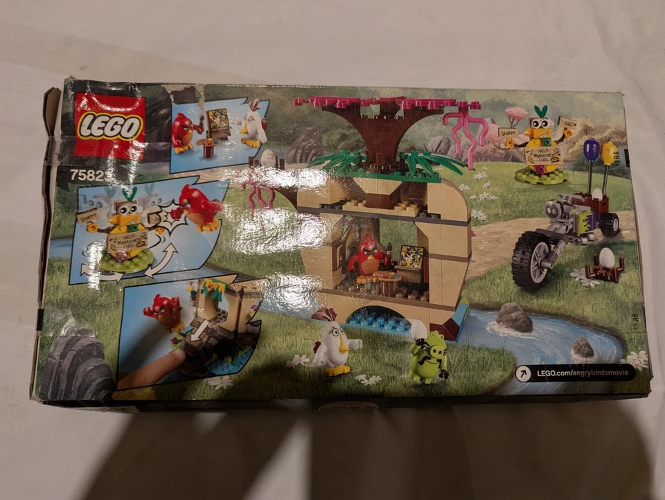Lego Angry Birds 75823 Bird Island roubo de ovos 277 peças kit de construção caixa danificada - Imagem 2 de 2