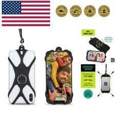 Universal Phone Lanyard Holder and Ring Grip, Silicone Cell Phone Lanyard Nec...