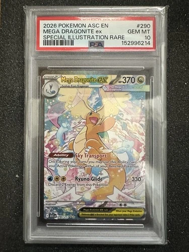 Pokémon Mega Dragonite EX 290/217 Ascended Heroes Holo SIR PSA 10 2026