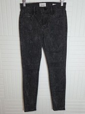 FRAME Made In USA Black Snake Skinny Jeans Size 28