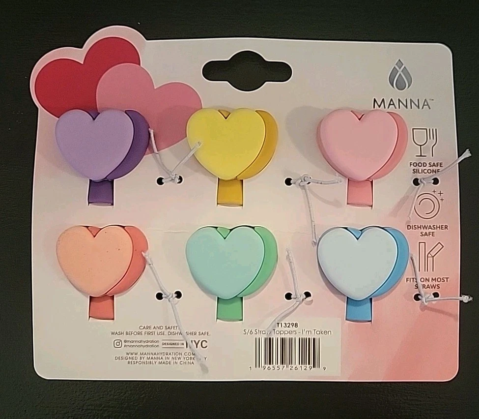 Tumbler Conversation Heart Straw Toppers (Valentine theme)