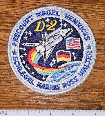 Vintage NASA Space Shuttle D-2 Schlegel Harris Ross Walter STS-55 Mission Patch