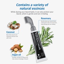 Mokeru Men 2 in 1 Beard Mustache Natural Hair Color Shampoo Permanent Black Dye