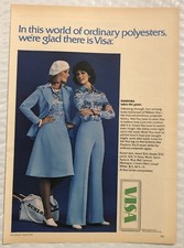 1976 Original Print Ad Full Page - Visa - Ordinary Polyesters Vintage