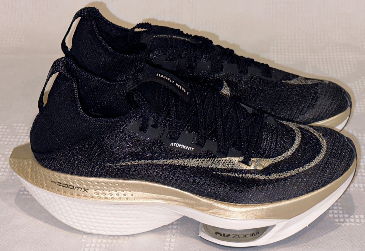 NIKE Zoom Air Alphafly Next% 2 Black Gold Atomknit Training