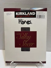 NEW Hanes Ultra Silky Sheer Control Top Pantyhose Barely Black Size CD Kirkland
