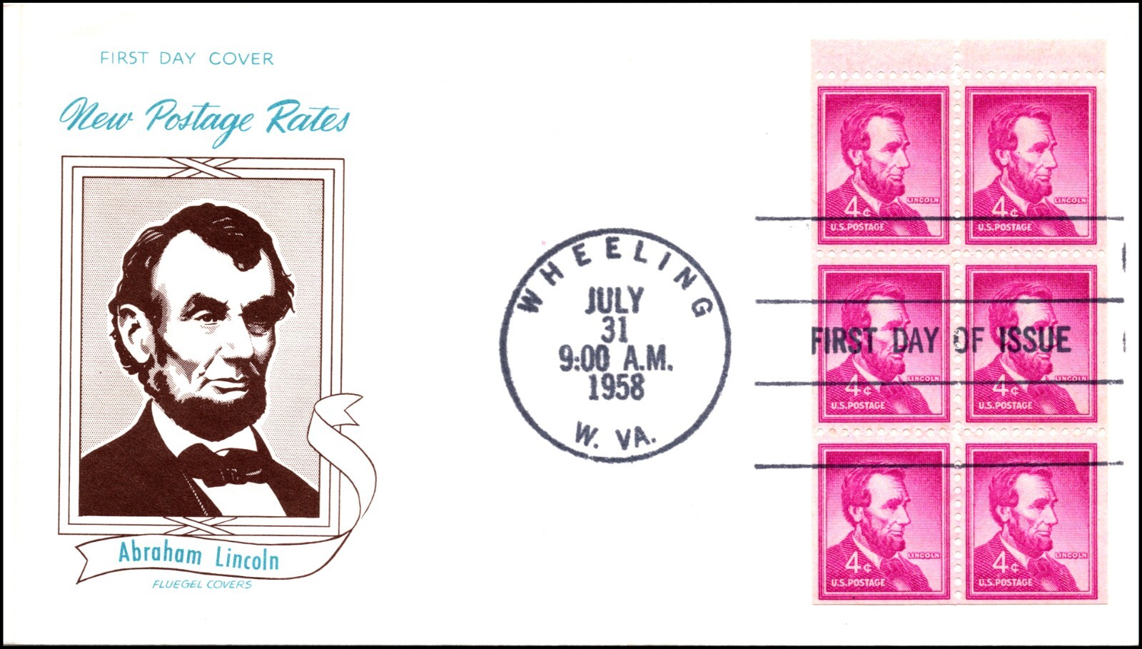 Scott 1036a 4 Cents Lincoln Fleugel FDC Unaddr Booklet Plane Planty 1036a-20