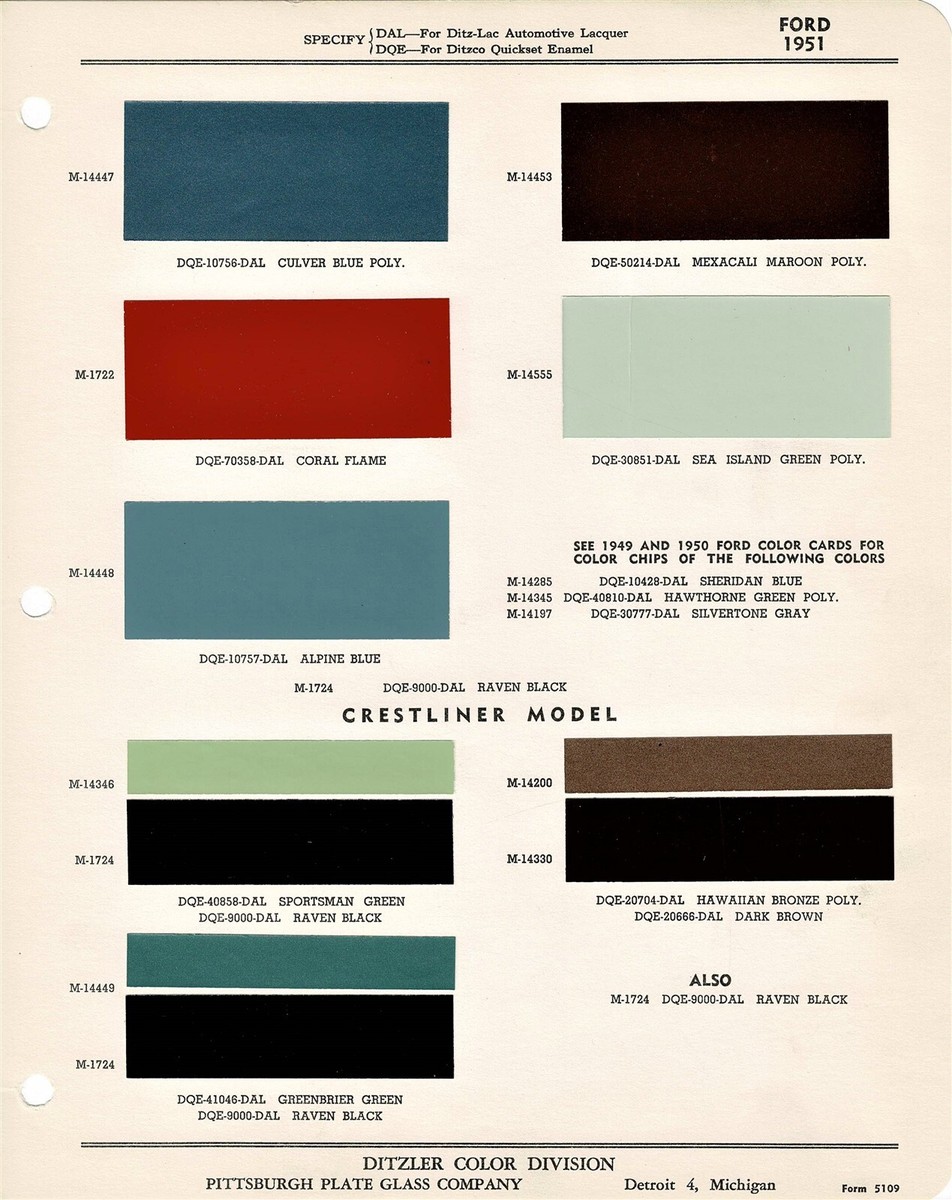 1951 FORD VICTORIA CRESTLINER DELUXE CUSTOM LINE WAGON PAINT CHIPS