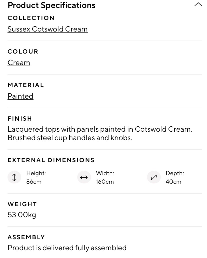 Cotswold Company Oak Extra Large Sideboard Cream eBay