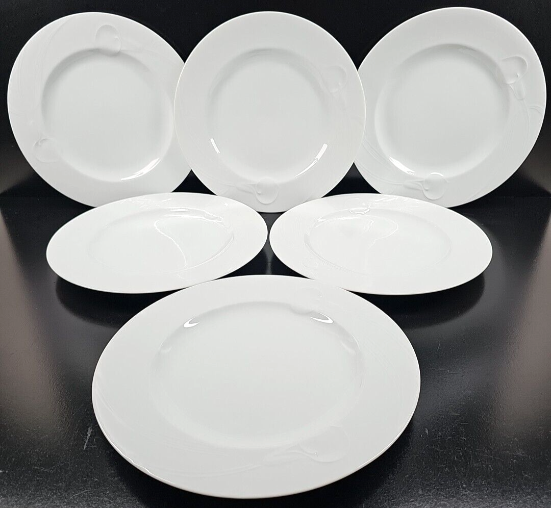 Mikasa Classic Flair White Dinner Plate Set Embossed Calla Lily