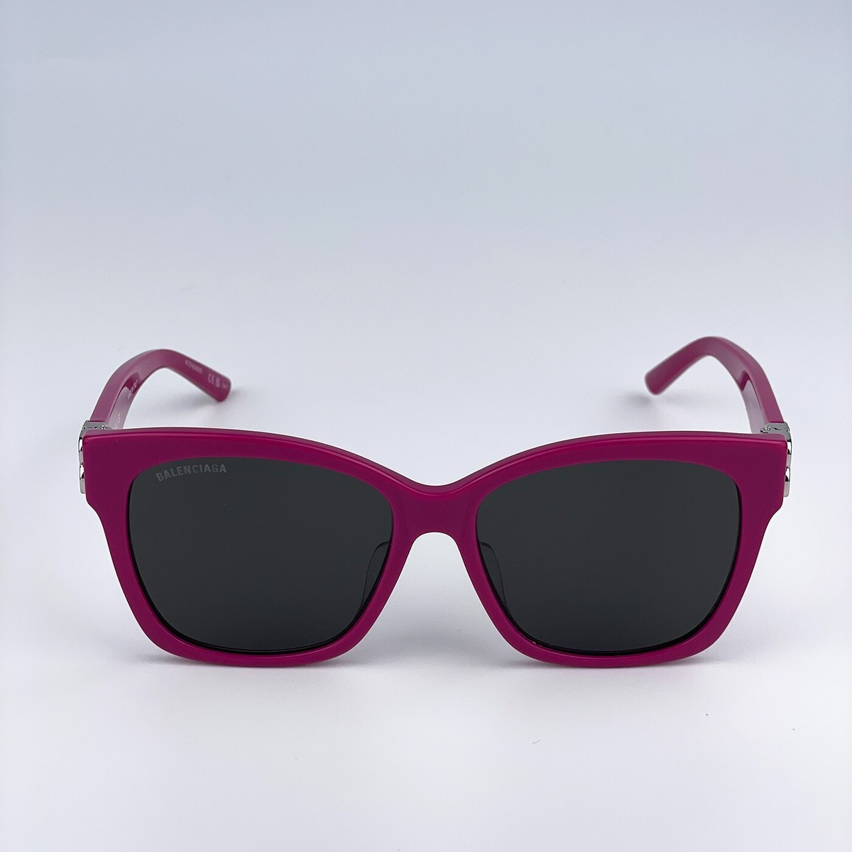 NEW BALENCIAGA women\'s bb0102sa square non-polarized sunglasses in fuchsia-silve Balenciaga Women Sunglasses Fuchsia Pink Grey Square  main image 2
