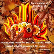 Hand Carved Mask TRADITIONAL Wood Wall Home D cor Cultural Colorful Mask 6 set