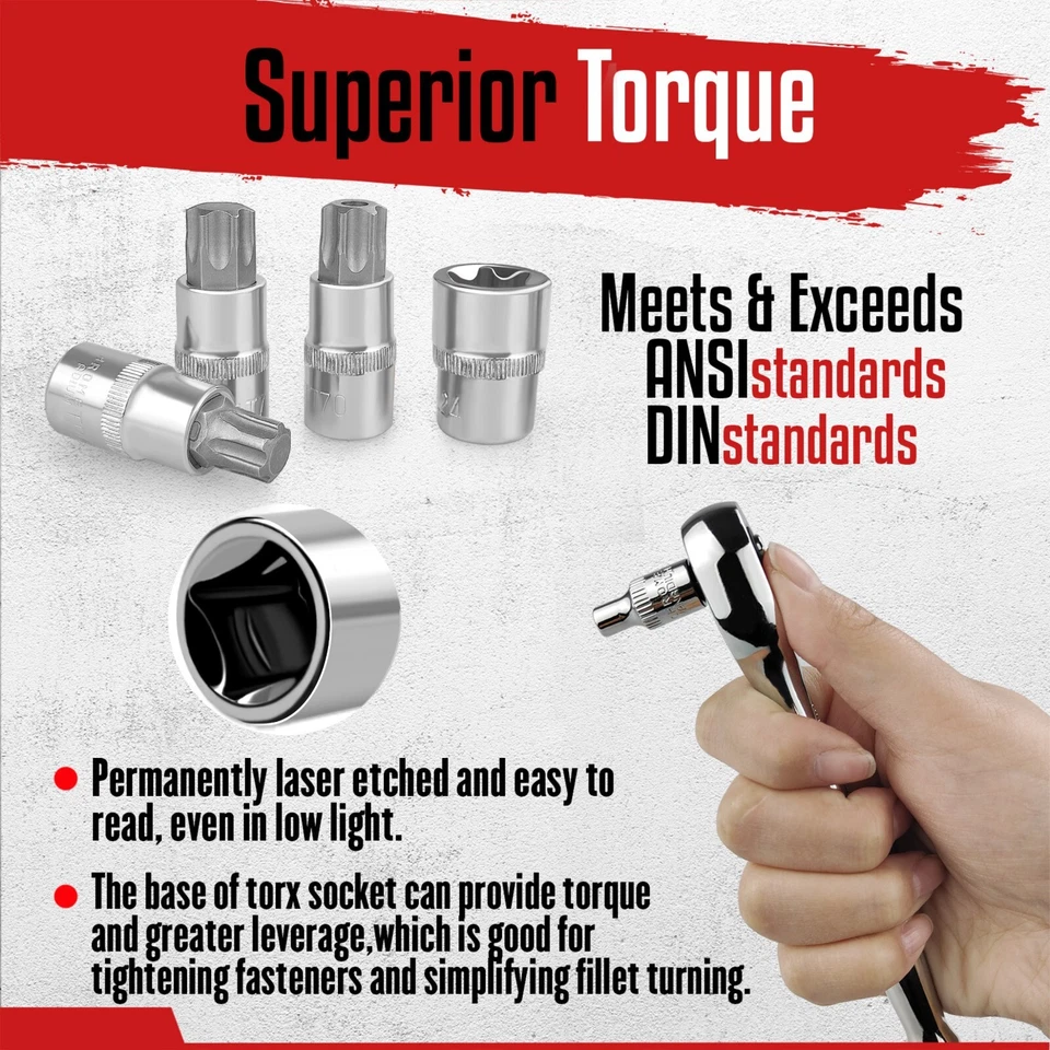 Master Torx Bit Socket and External Torx Socket Set, 60-Piece - Image 2 of 4