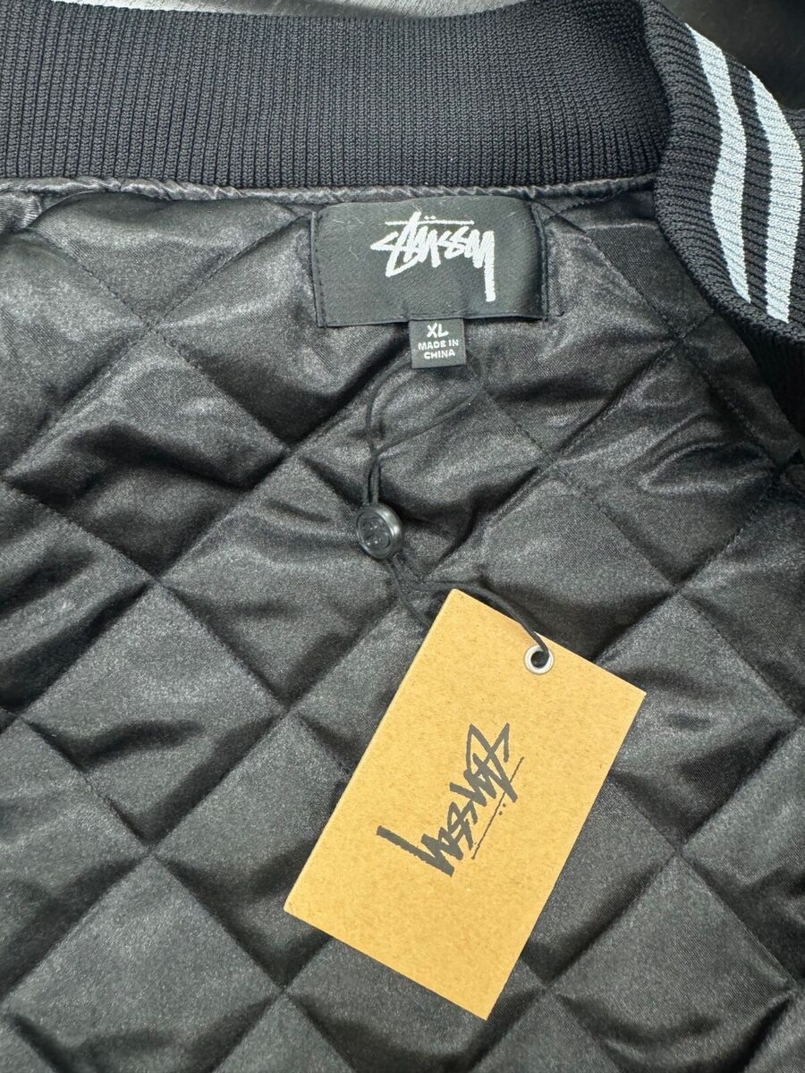 Stussy Sequins Satin Black Dice Jacket Size Small 115718 | eBay Stussy Sequins Satin Black Dice Jacket Size Small 115718 | eBay