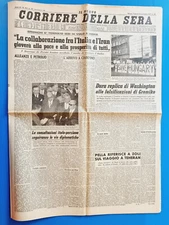Corriere Della Sera 13 September 1957 Gronchi-Italia-Iran-Pella-Zoli-Teheran