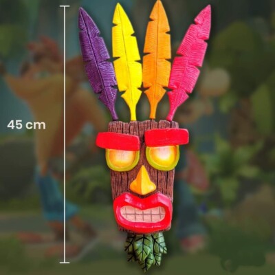 Aku Aku Crash Bandicoot Mask - Realistic  Decorative Wall Hanging - Carving Mask
