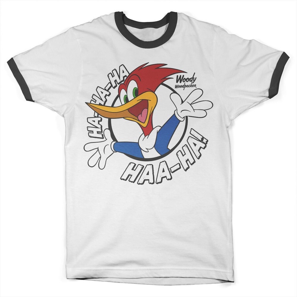 Футболка Woody Woodpecker HaHaHa Ringer Tee Бело-черная
