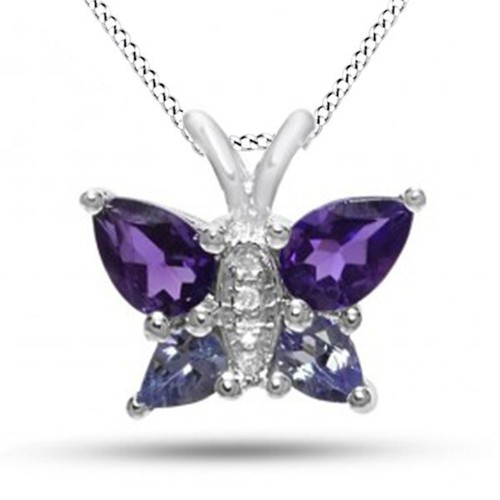 Amethyst \u0026 Tanzanite Butterfly Necklace 
