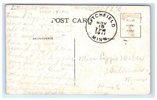 New Litchfield Hospital Minnesota MN 1911 Postcard C2 - Picture 2 of 2