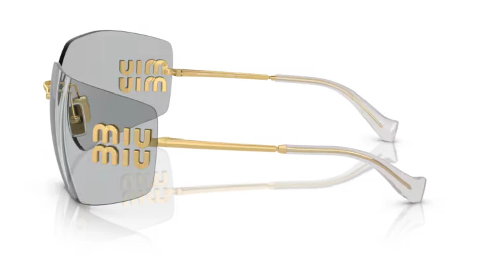 Очки солнцезащитные MIUMIU MU54YS 54YS 5AK30B защитные без оправы золотистые светло-серые Miu Miu - Изображение 2 из 3