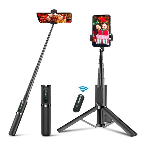 Selfie Stick Tripod, Retractable Bluetooth Selfie Stick, 3 in 1 Mini Portable Tr - 第 1/12 張圖片
