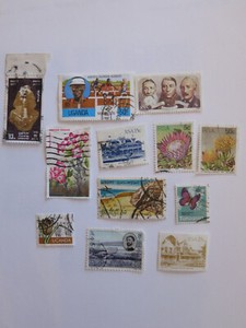 12 Africa used postage stamps: Uganda, Tanzania, Egypt, Ethiopia, Kenya,RSA. lot