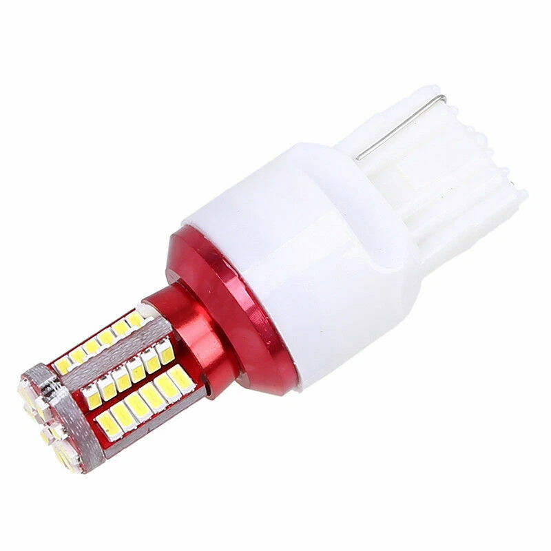 2Pcs 7440 T20 Car LED Light Lamp 57 SMD Bright Backup Reverse Bulb White 6000K - Image 2 of 4