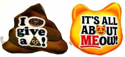 Emojeez Emoji Pillows Set 2 Cat All About Meow Donut Give A Poo Soft Plush Gift