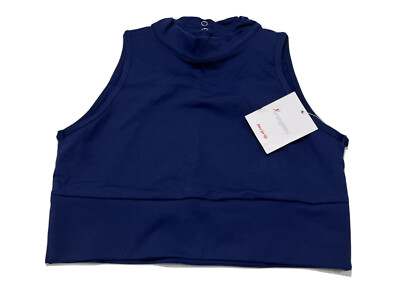 Energetiks  Willow Crop Top Sleeveless Dark Blue High Neck Size 2-4